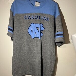 Nike Men's Blue and Gray Carolina Tee